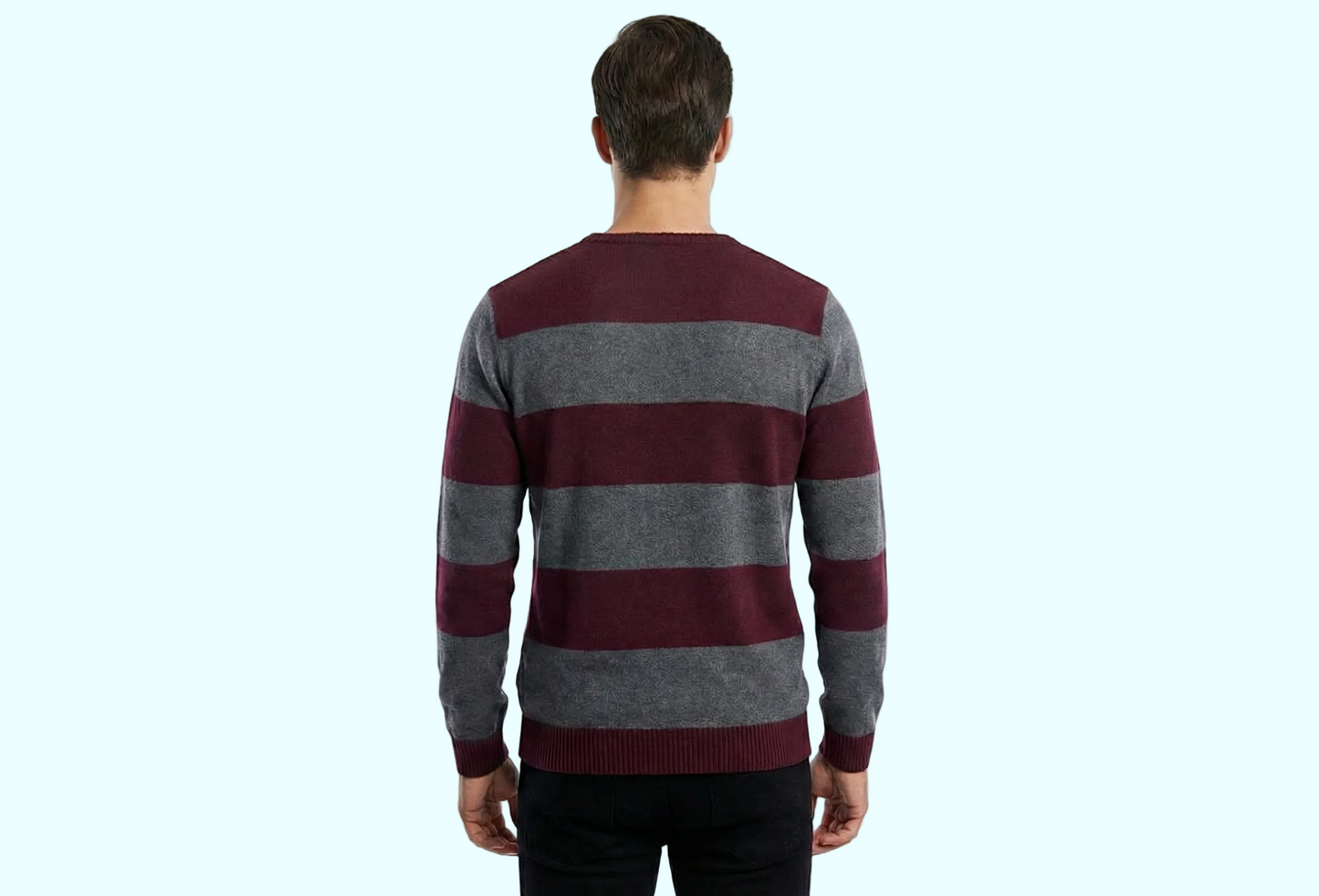 MAROON GREY SWEATER