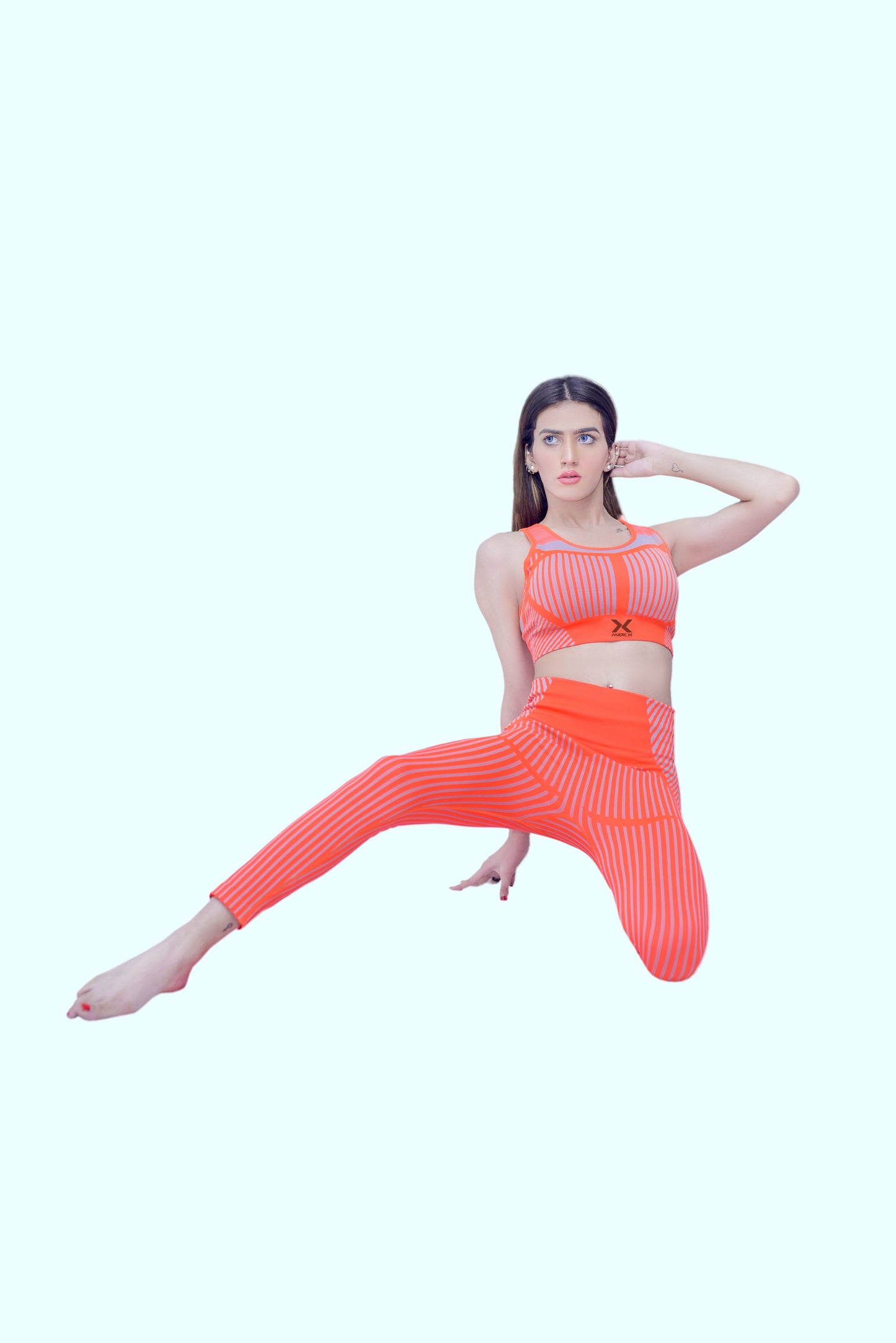 Orange n Grey 2pc Seamles