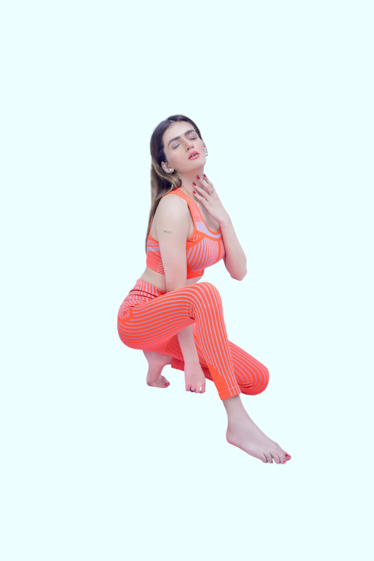 Orange n Grey 2pc Seamles