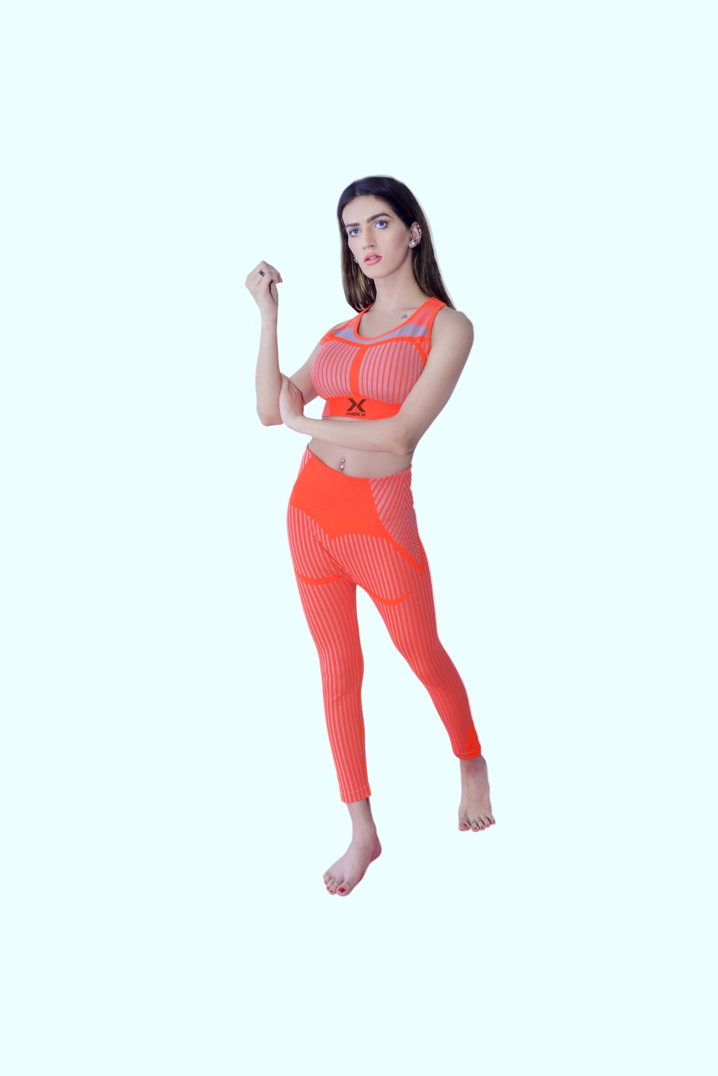 Orange n Grey 2pc Seamles
