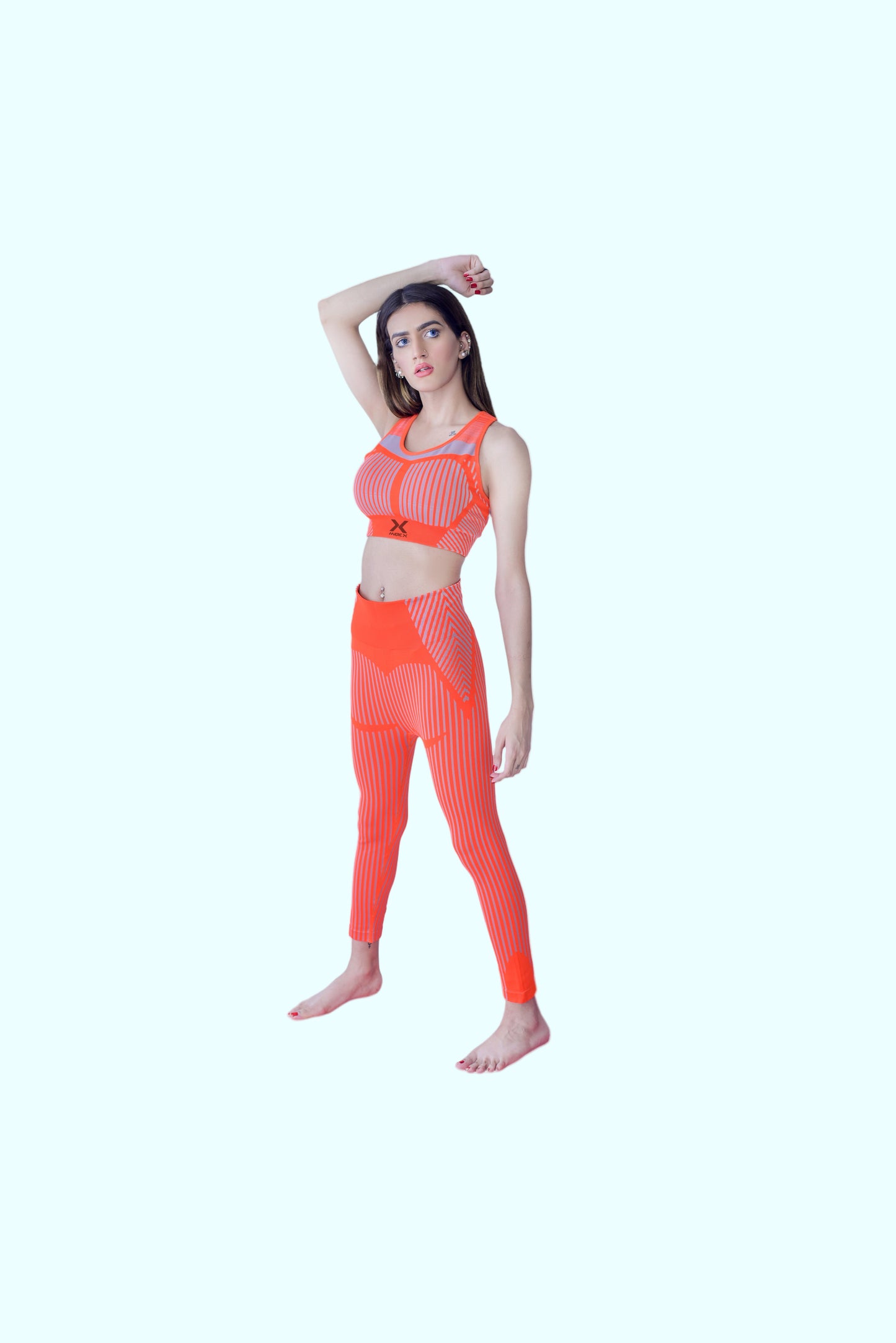 Orange n Grey 2pc Seamles
