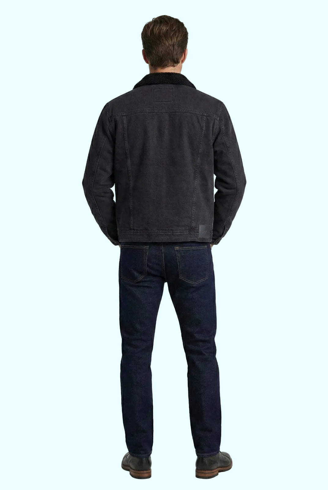 Black Denim Fur Jacket