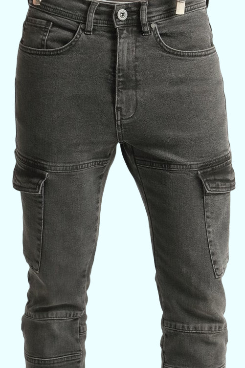 Grey cargo jeans