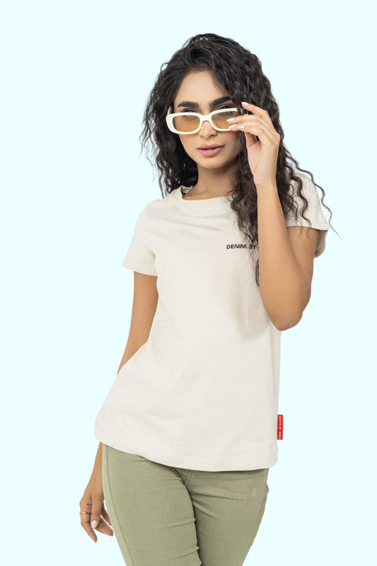 Beige Logo Tee