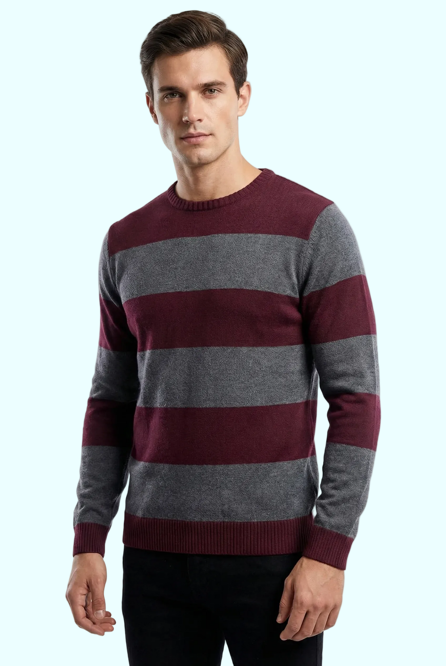 MAROON GREY SWEATER