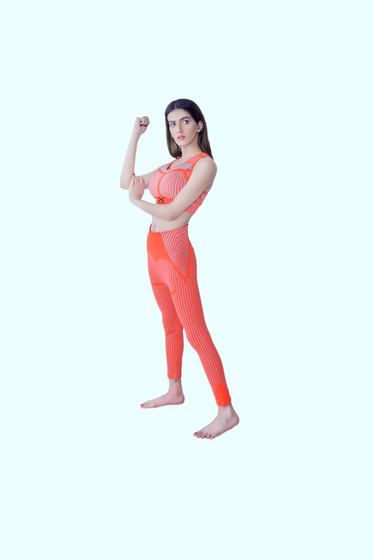 Orange n Grey 2pc Seamles