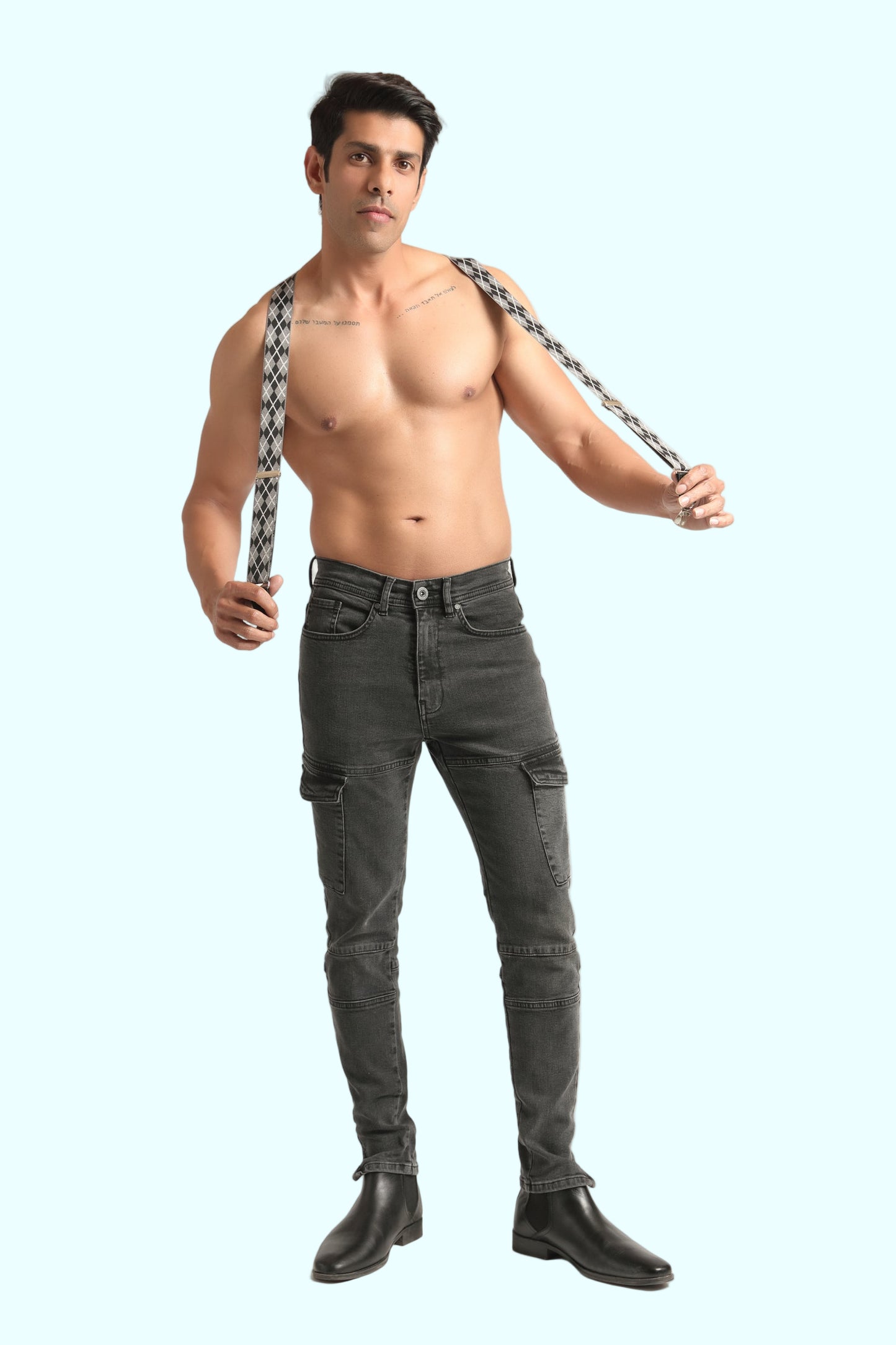 Grey cargo jeans
