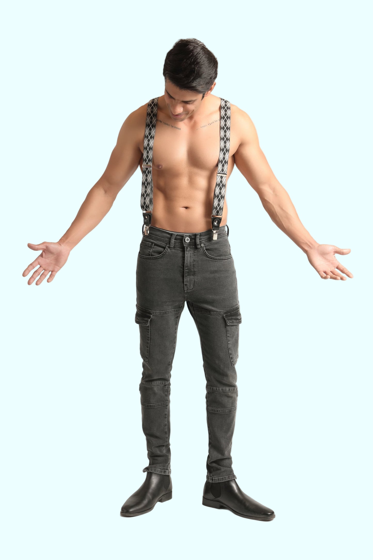 Grey cargo jeans