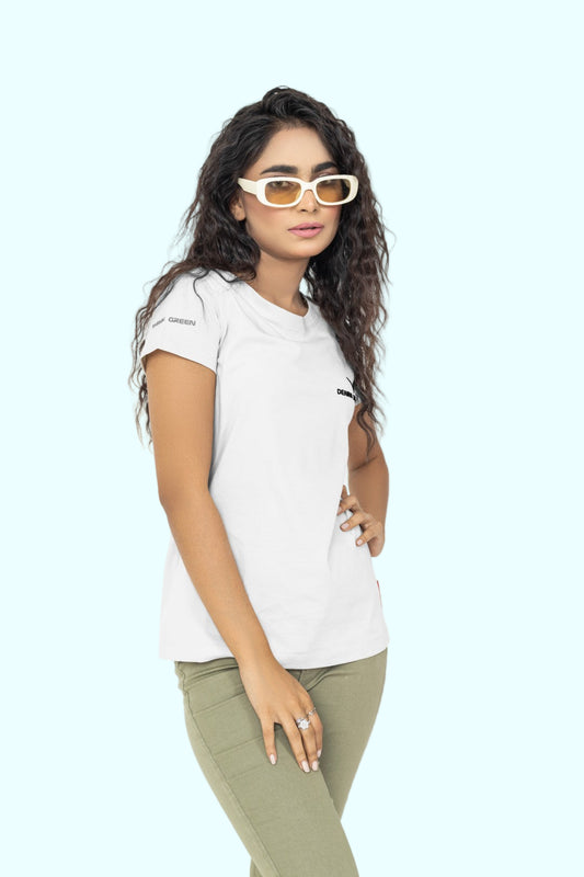 White Logo Tee