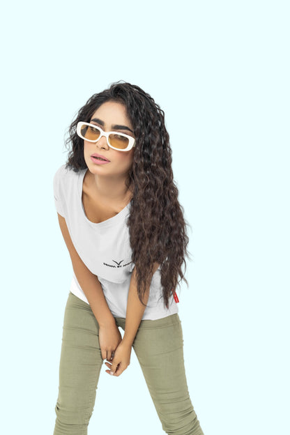 White Logo Tee